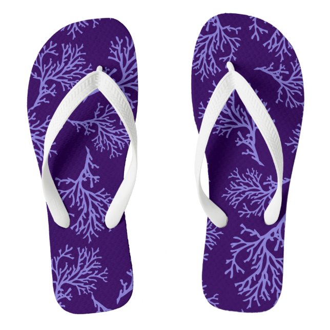 PixDezines purple corals/DIY colours Jandals (Footbed)