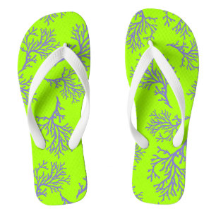 PixDezines purple corals/DIY colours Jandals