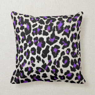 PixDezines purple+gold cheetah/diy colours Cushion