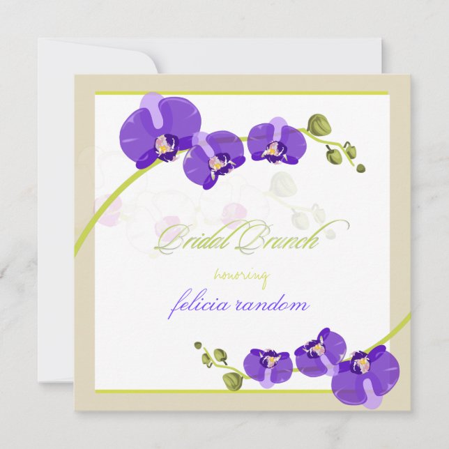 PixDezines purple orchid/bridal/diy background Invitation (Front)
