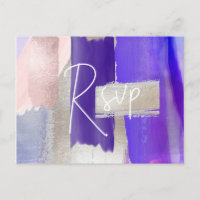 PixDezines Purple Watercolor RSVP w/Meal Choice