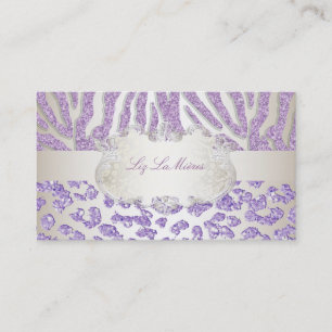 PixDezines purple zebra/leopard Business Card