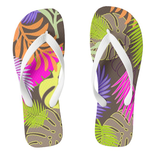 PixDezines rainforest/DIY background colour Jandals (Footbed)