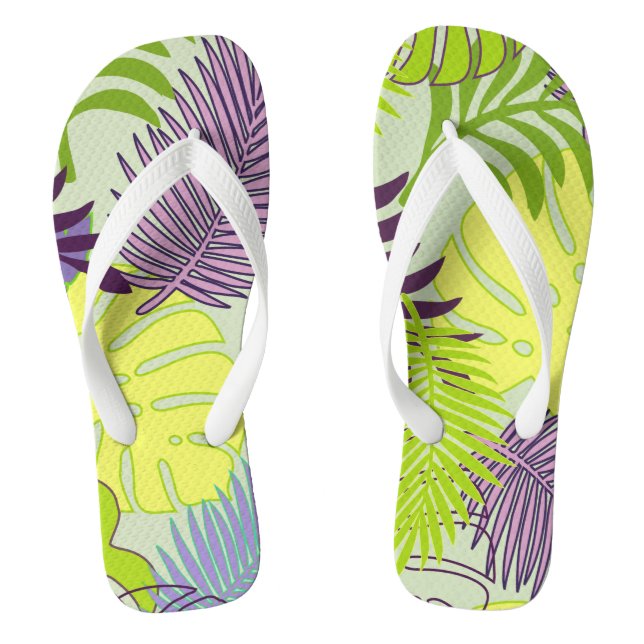 PixDezines rainforest/DIY background colour Jandals (Footbed)