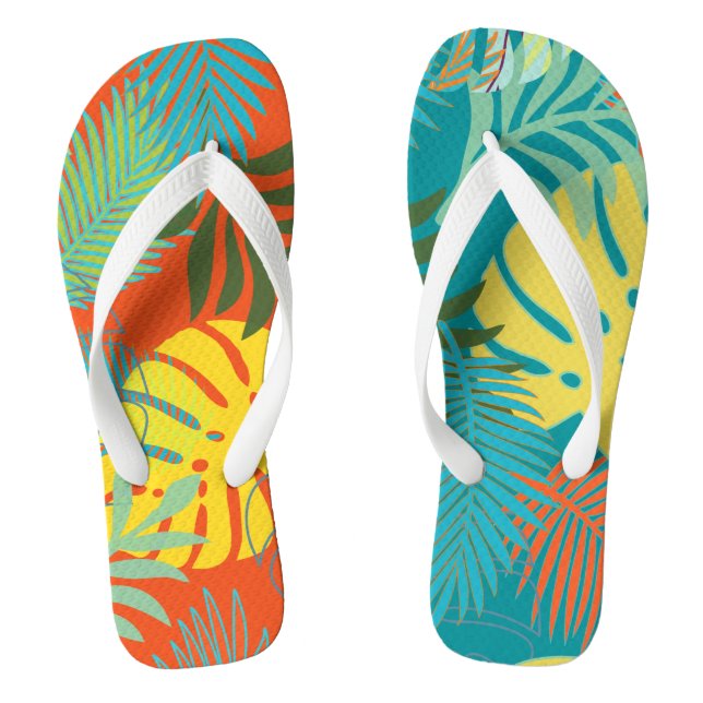 PixDezines rainforest/DIY background colour Jandals (Footbed)