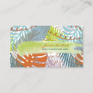 PixDezines rainforest/tropical leaves/DIY colour Business Card