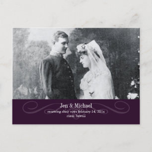 PixDezines Re-newing Vows, save the date/DIY colou Announcement Postcard