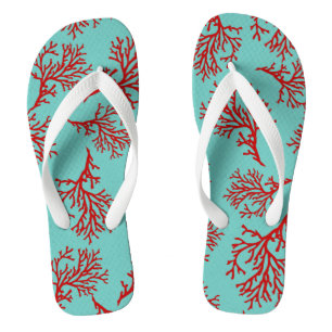 PixDezines red corals/DIY colours Jandals