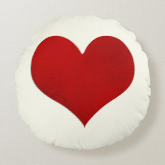PixDezines Red/Gold/Hearts/DIY background Round Cushion