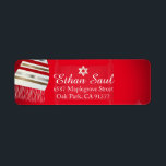 PixDezines Red Talit Bar Mitzvah/Return Add<br><div class="desc">PixDezines talit bar mitzvah stylish return address labels / stickers DIY colour,  accented with star of david. 

Copyright © 2010-2016 PixDezines.com™ and PixDezines™ on zazzle.com.  All rights reserved.</div>