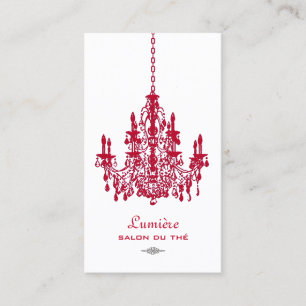 PixDezines Red+White Chandelier/DIY background Business Card