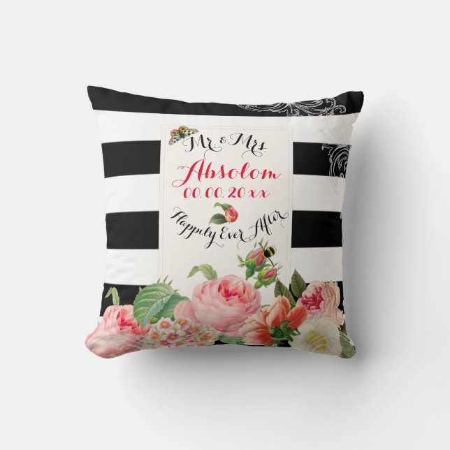 PixDezines redoute floral/vintage roses/chic Cushion (Front)