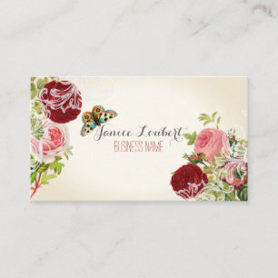 PixDezines redoute+vintage roses Business Card