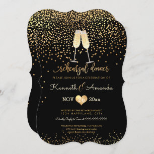 PixDezines Rehearsal Dinner/Champagne Bubbles Invitation