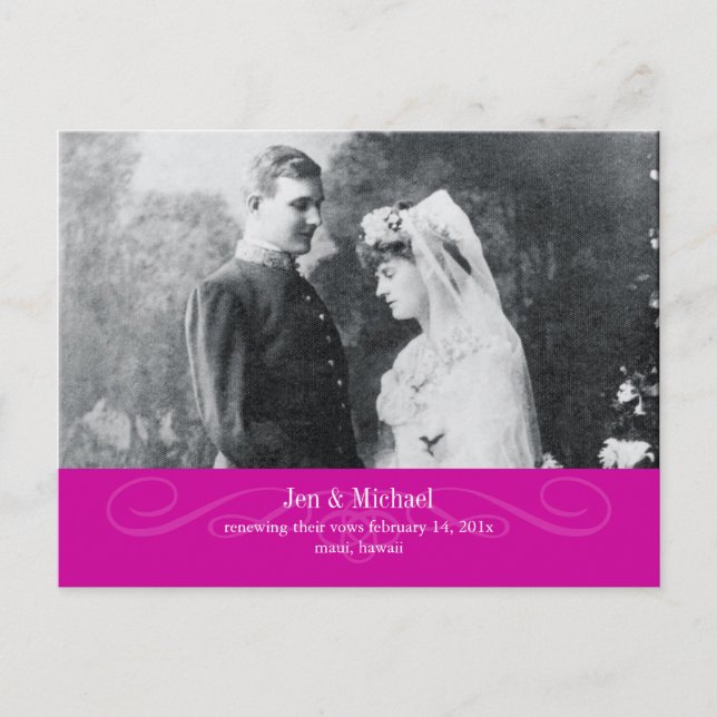 PixDezines Renewing Vows, save the date/DIY colour Announcement Postcard (Front)