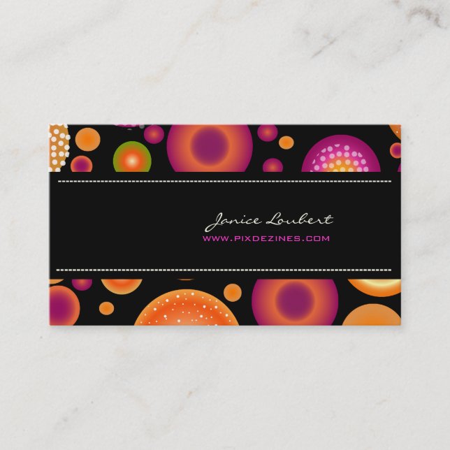PixDezines Retro bold christmas ornaments Business Card (Front)