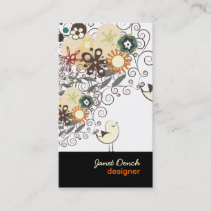 PixDezines Retro Chicks+Spirals Business Card