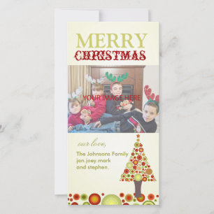 PixDezines Retro Christmas Ornaments Tree Holiday Card