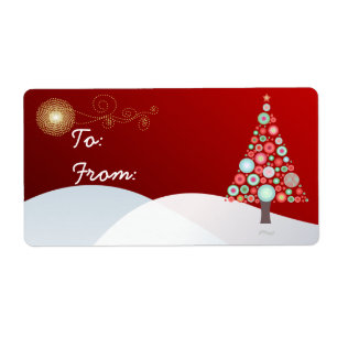 PixDezines Retro Christmas Tree Ornaments