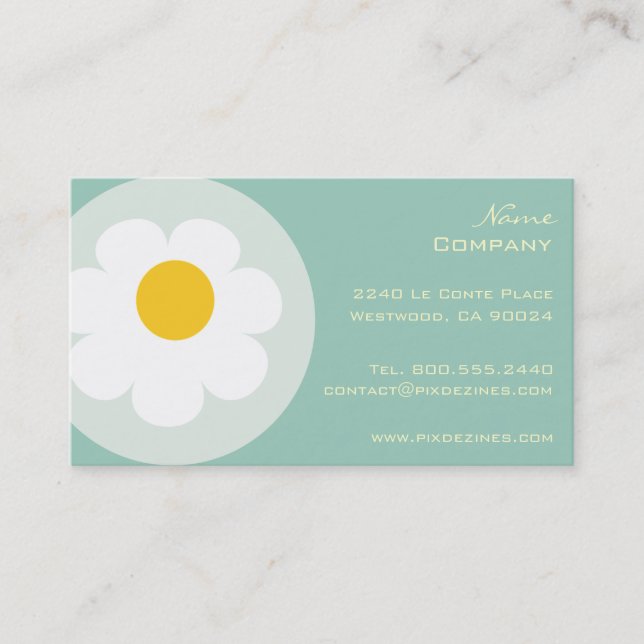 PixDezines retro daisies/diy background colour Business Card (Front)