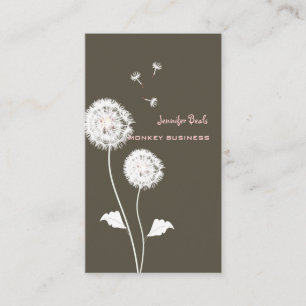 PixDezines retro dandelions/DIY colour, mud Business Card