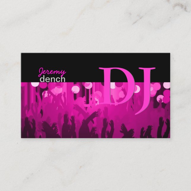PixDezines Retro DJ+dance hall Business Card (Front)