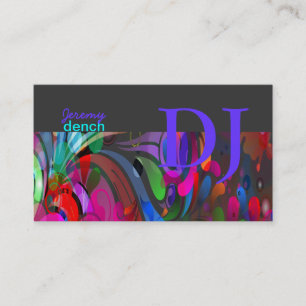 PixDezines Retro DJ+disco swirls Business Card