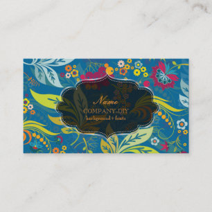 PixDezines retro flora/DIY background colour Business Card