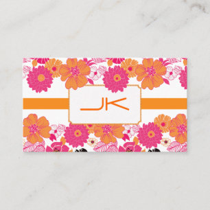 PixDezines Retro Floral ~ Alegre Business Card