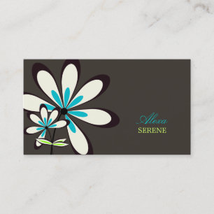 PixDezines retro flowers/diy colours Business Card