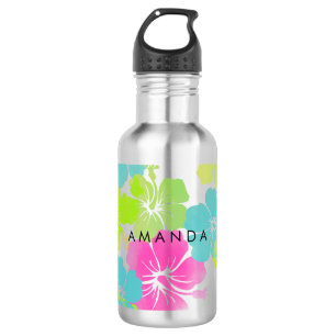 PixDezines retro hibiscus 532 Ml Water Bottle