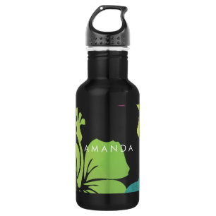PixDezines retro hibiscus 532 Ml Water Bottle
