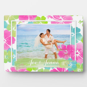 PixDezines retro hibiscus Plaque