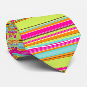 PixDezines retro neon adjustable stripes Tie