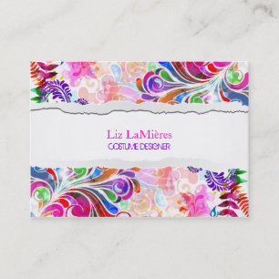 PixDezines Retro Neon Swirls Business Card