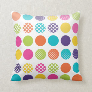 PixDezines retro polka dots/diy background colours Cushion