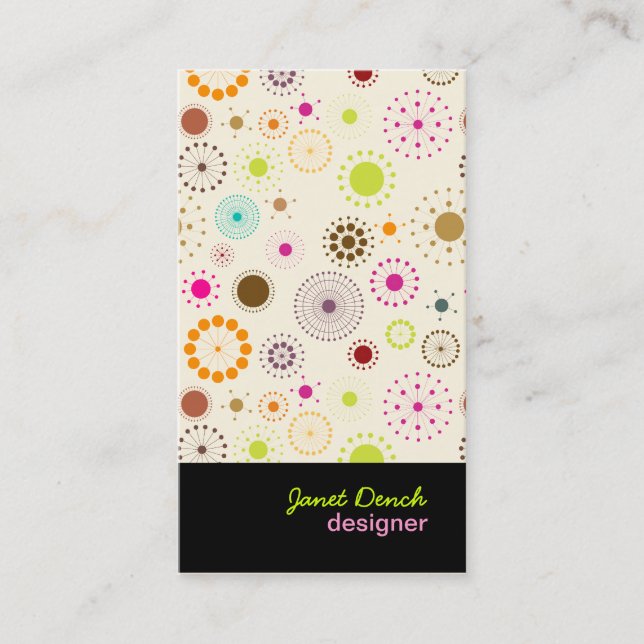 PixDezines Retro Stars Business Card (Front)