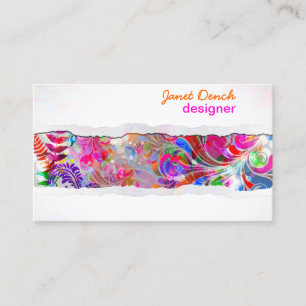PixDezines retro swirls/neon colours Business Card