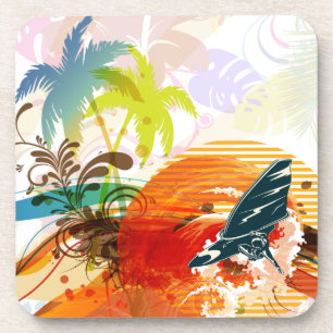 PixDezines riptide surfers/diy background colour Coaster