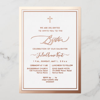 PixDezines Rose Gold Foil Baptism