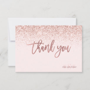 PixDezines Rose Gold Glitter Monogram Thank You