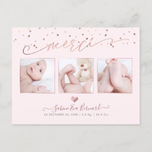 PixDezines Rose Gold les Étoiles Remerciements Postcard