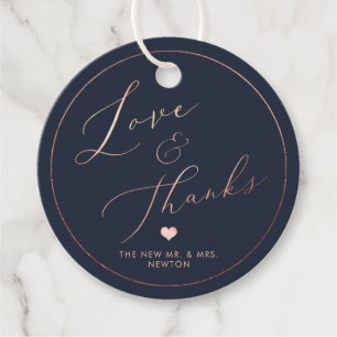 PixDezines Rose Gold Luxe Calligraphy Thank You Favour Tags