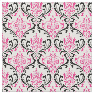 PixDezines rossi damask/pink/black Fabric