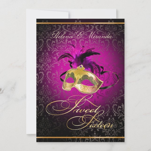 PixDezines Rossi Sweet 16 Masquerade/DIY colour!! Invitation (Front)