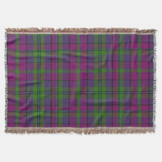PixDezines Royal Clan Tartan Pink+Purple Throw Blanket