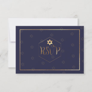 PixDezines RSVP Bar Mitzvah ✡ Card