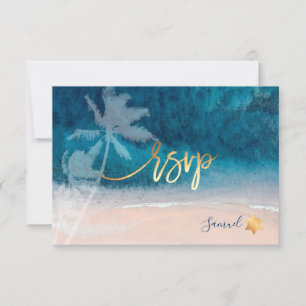 PixDezines RSVP Beach Palm Trees Bar Mitzvah