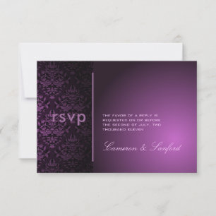 PixDezines RSVP Bijoux Damask/plum Card