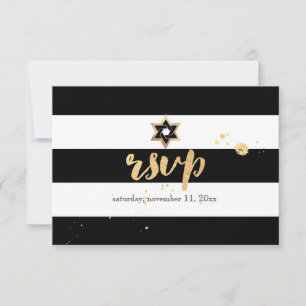 PixDezines rsvp black/white/stripes bar mitzvah